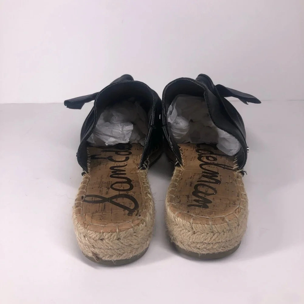 Sam Edelman Leather Black Lynda Bow Espadrille Slip On Shoes Women’s Size 7.5 - Picture 5 of 10
